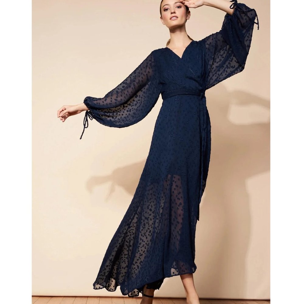 NWT Hutch Rocky Maxi Dress Wrap Navy Size M